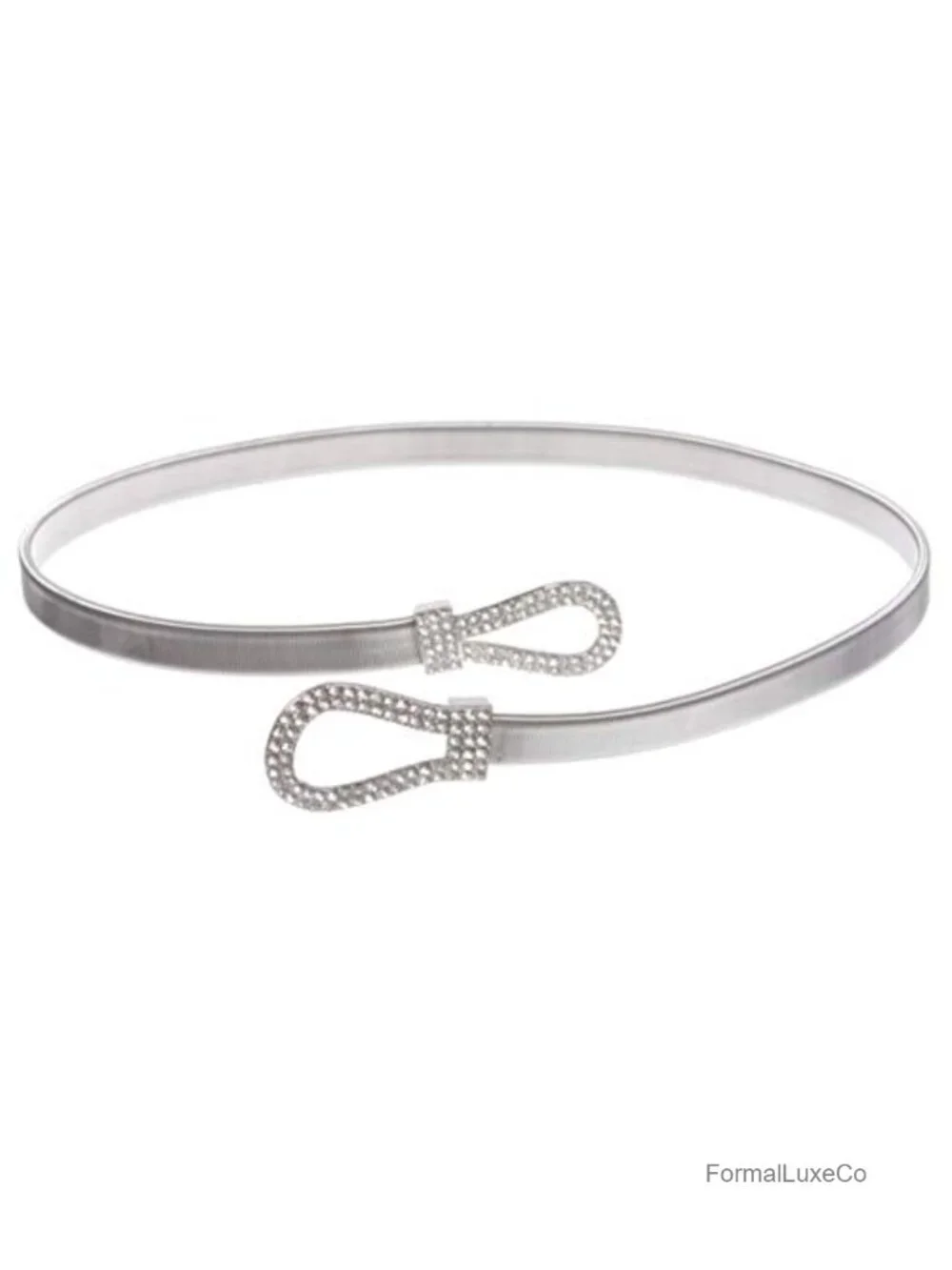 Rhinestone Knot Buckle Stretch Waist Chain Belt